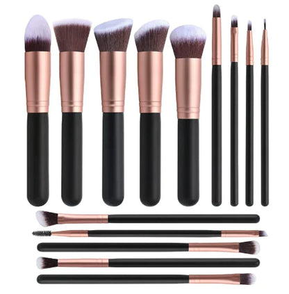 14pcs Wood Handle Makeup Brush Set